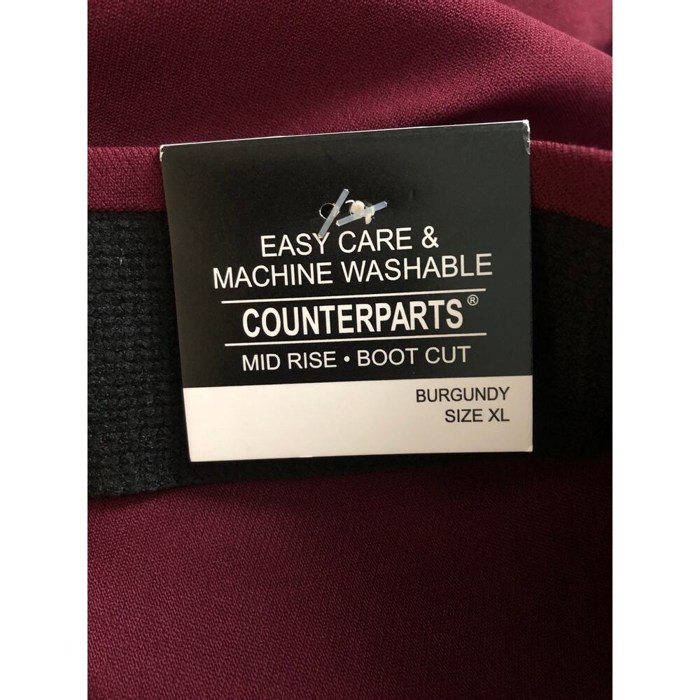 Counterparts Mid-Rise Boot Cut Pants Burgundy Women's XL NEW - Picture 7 of 7